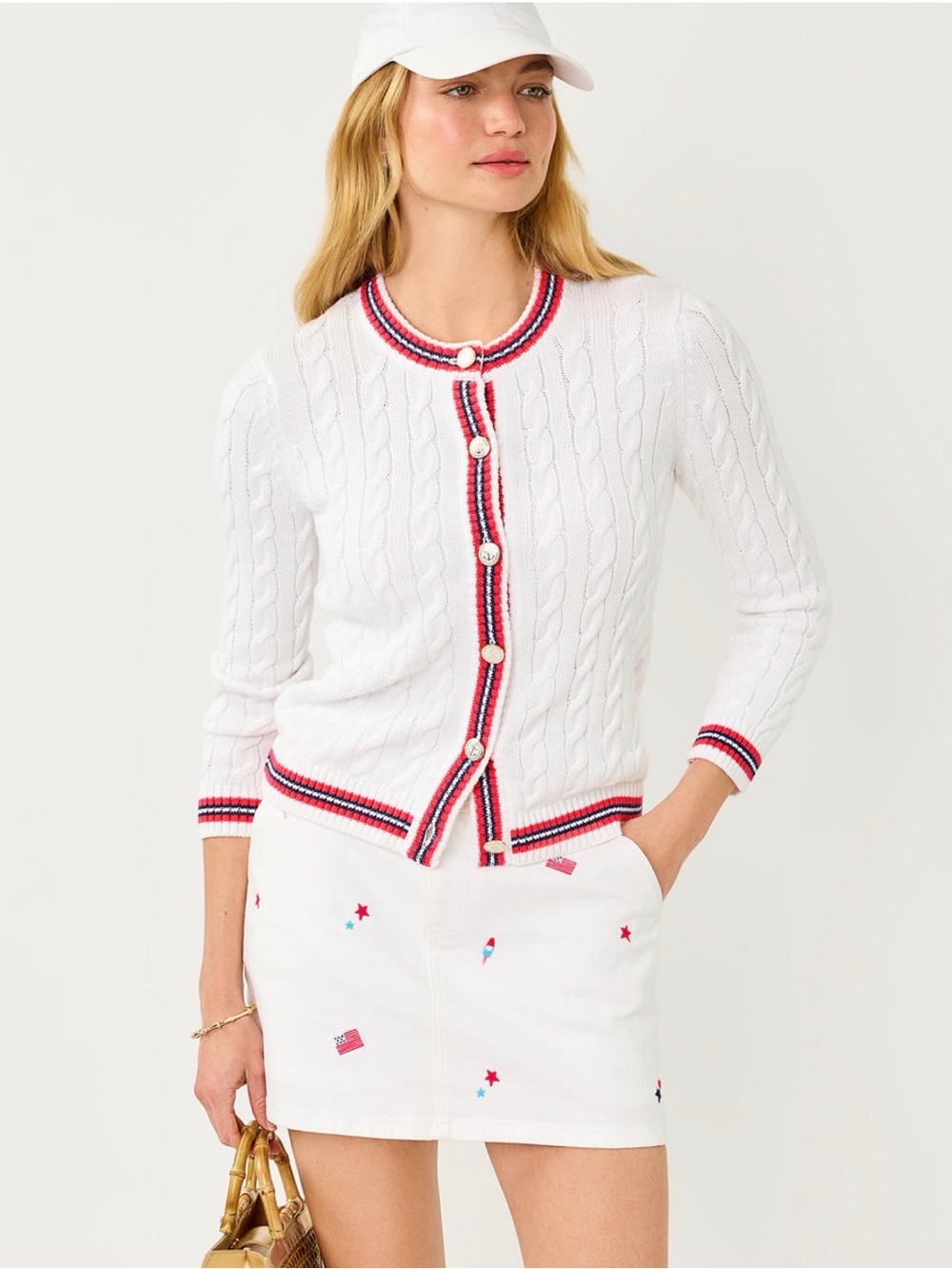 Lilly Pulitzer Colette Denim Skort 250th Celebration Embroidery- size 10 NWT